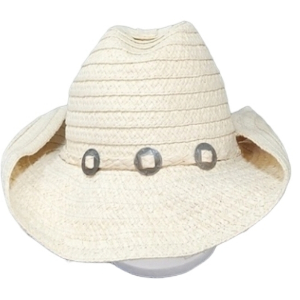 STRAW Cowboy Buckle Detail Hat